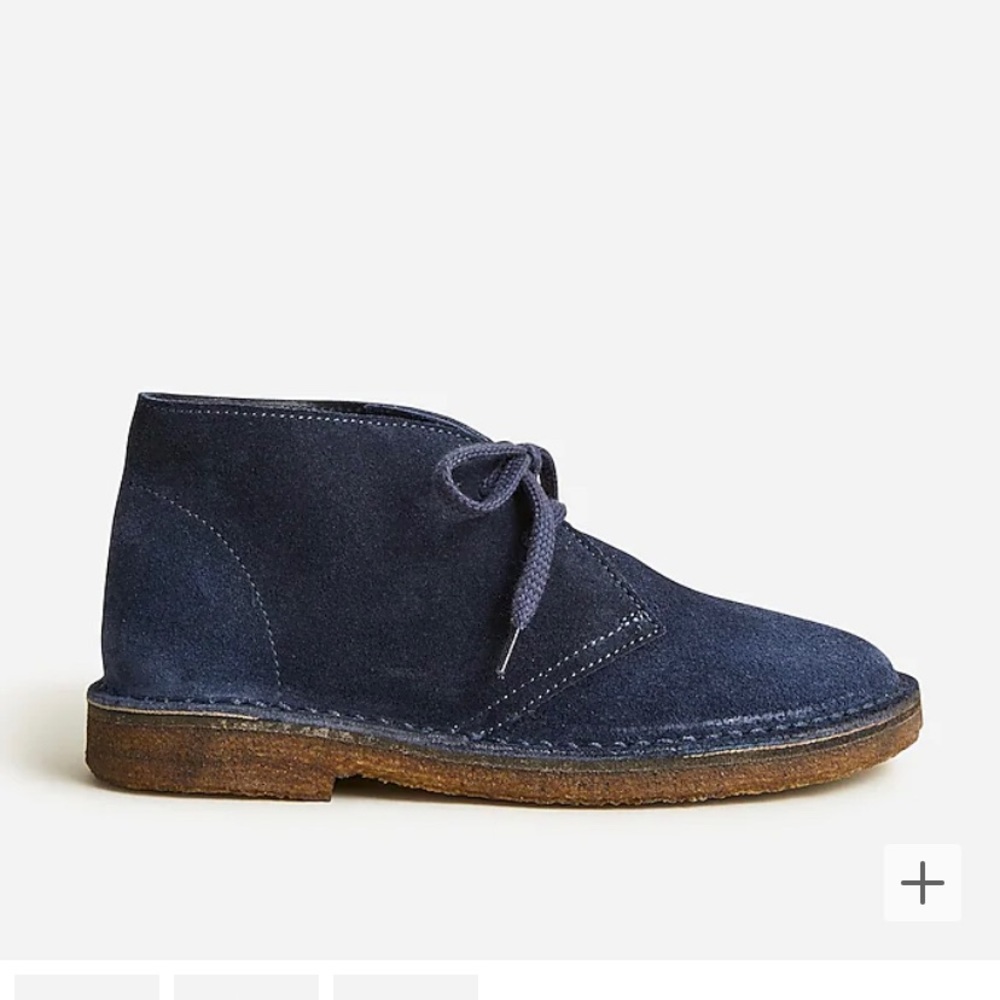 Kids' suede MacAlister boots, navy blue, size 1